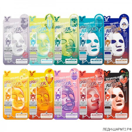 Увлажняющие тканевые маски Elizavecca Deep Power Ringer Mask Pack
