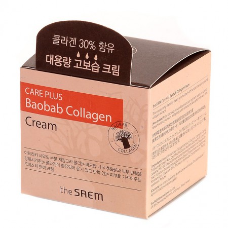 Крем с коллагеном и экстрактом баобаба The Saem Care Plus Baobab Collagen Cream